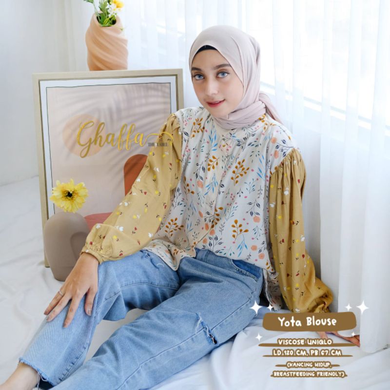 Yota blouse motif 2in1 cakep by ghaffa the label