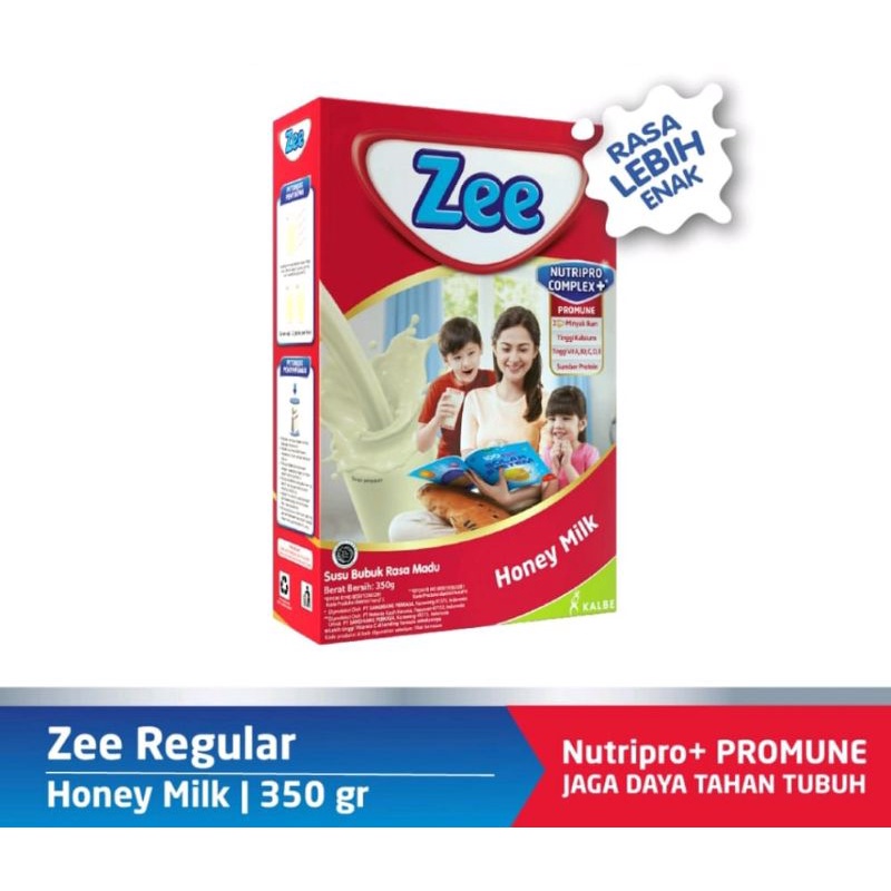 

Susu ZEE Regular Honey Milk Rasa Lebih Enak Kemasan 350gr NutriPro + Promune.