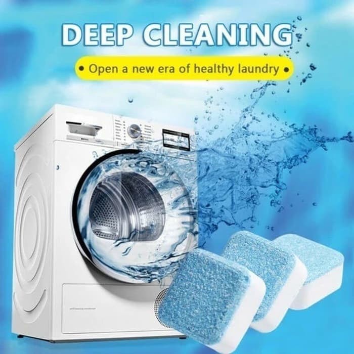 Pembersih Kotoran Kerak Bau Tidak Sedap Mesin Cuci Penghilang Bakteri Tablet Deep Cleaning Washing