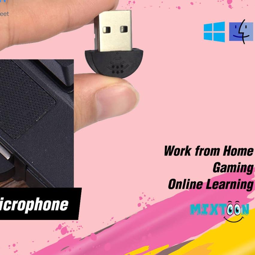 Mic USB U01 Mikrofon Mini Microphone PC Microfon Laptop Mikropon Mik Support Mac & Zoom Meeting