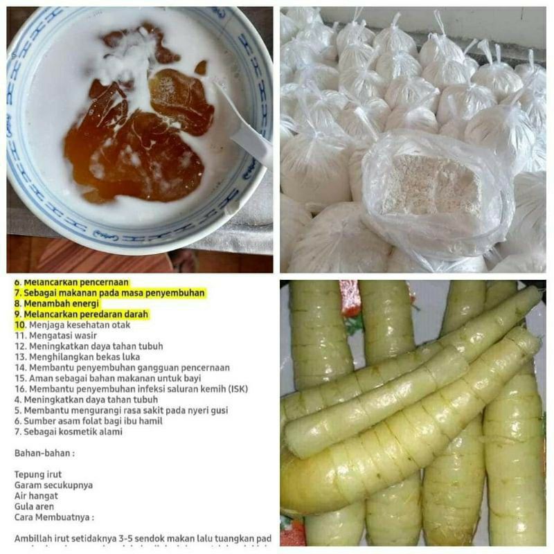 

Tepung Pati pathi Garut HALUS / Lerut / Irut / Angkrik /Jelarut 1Kg