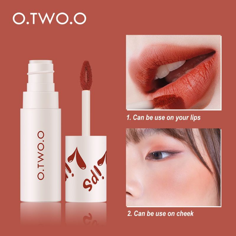 (2 in 1) O.two o Lipcream and blush o.two.o Velvet Matte Lipcream Blush 2in1 BPOM