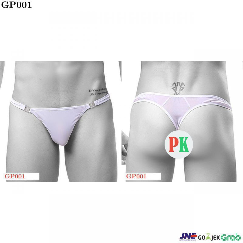 Celana Dalam GString Pria Putih Transparan