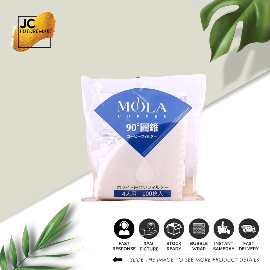 MOLA paper filter V60-02W / kertas filter kopi 100 Pcs White