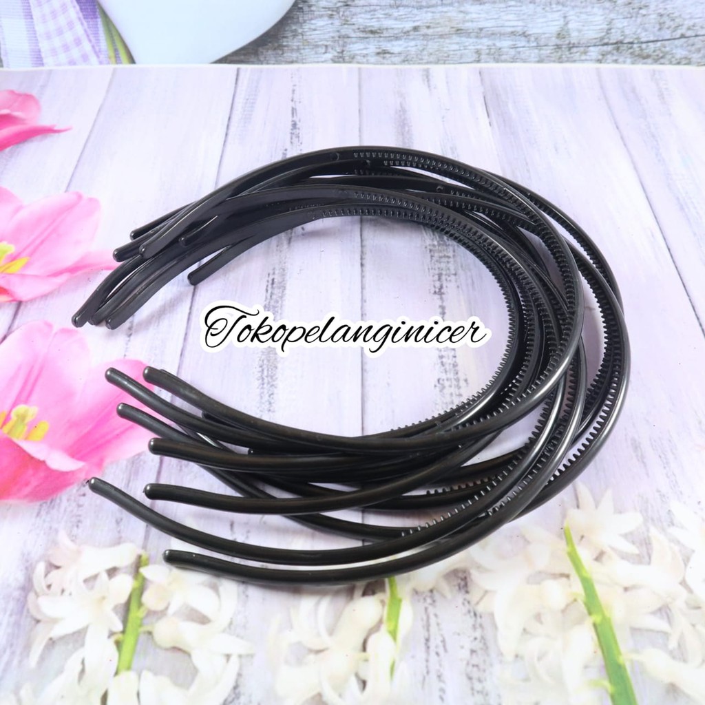 Bando Hitam Polos / Bando Polos Bando Lidi Aksesoris Rambut Wanita Tokopelanginicer