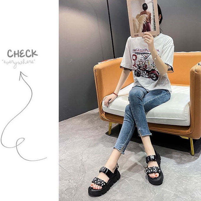 FREE KOTAK SEPATU !!! COD TERMURAH ORIGINAL Wedges Sandal Wanita Impor SS-SW01