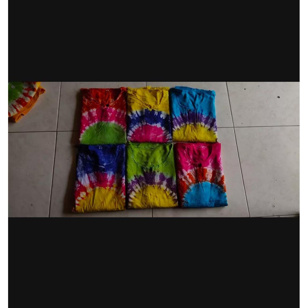 Setelan Anak khas bali best seller set tie dye pelangi