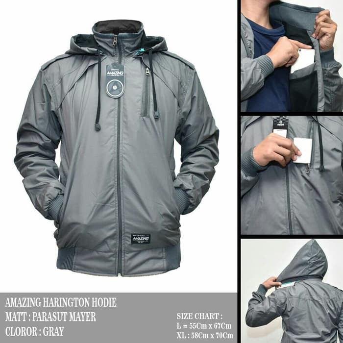 AMAZING Jaket Haringtone Hoodie Skylark Waterproof