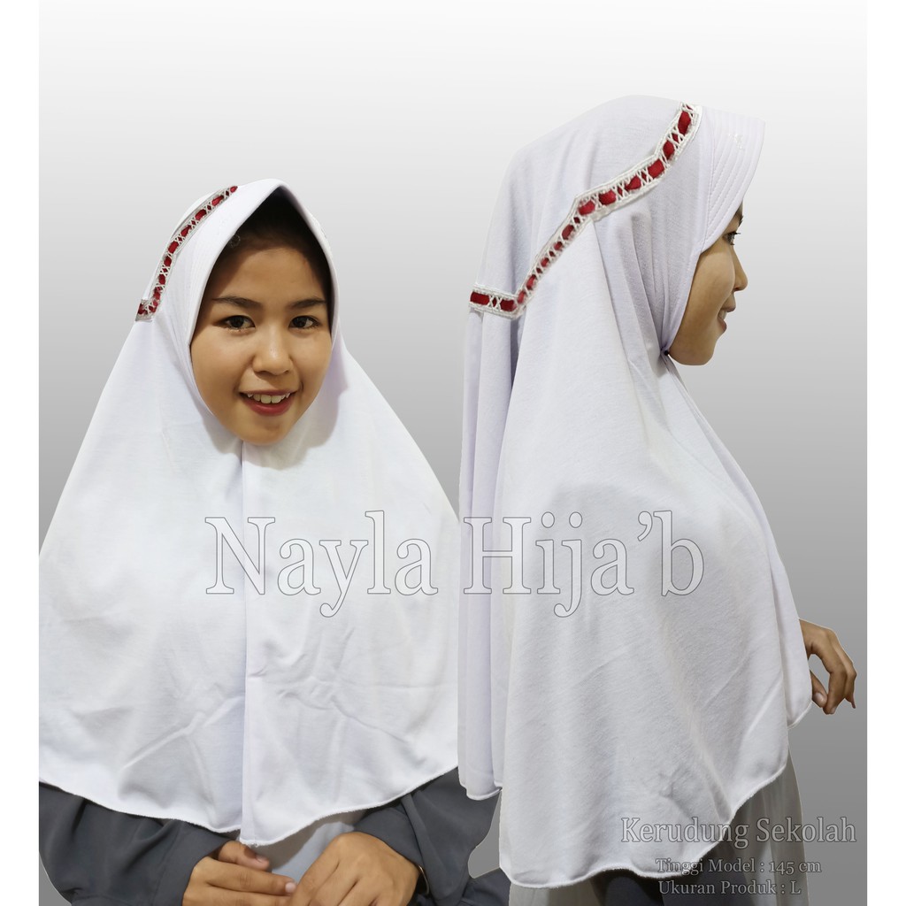 Kerudung Sekolah Pita Atas Kerudung Sekolah Anak SD SMP SMA Kerudung Sekolah Terbaru Nayla Hijab