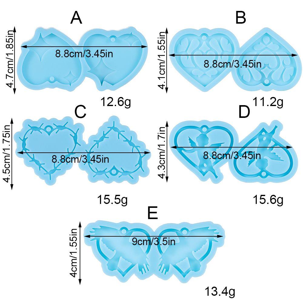 Preva Anting Cetakan Resin Cetakan Resin Kerajinan Tangan UV Epoxy Cinta Hati Alat Membuat Perhiasan Cetakan Silikon