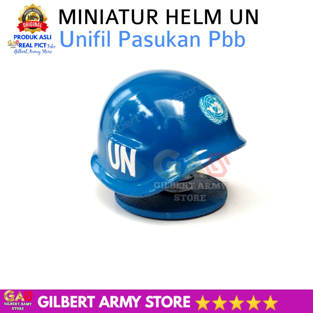 Miniatur Helm UN unifil Libanon Tni Biru  Terbaru GILBERT ARMY STORE Pajangan Dashboard Mobil Lucu Unik Grosir Murah miniatur patung