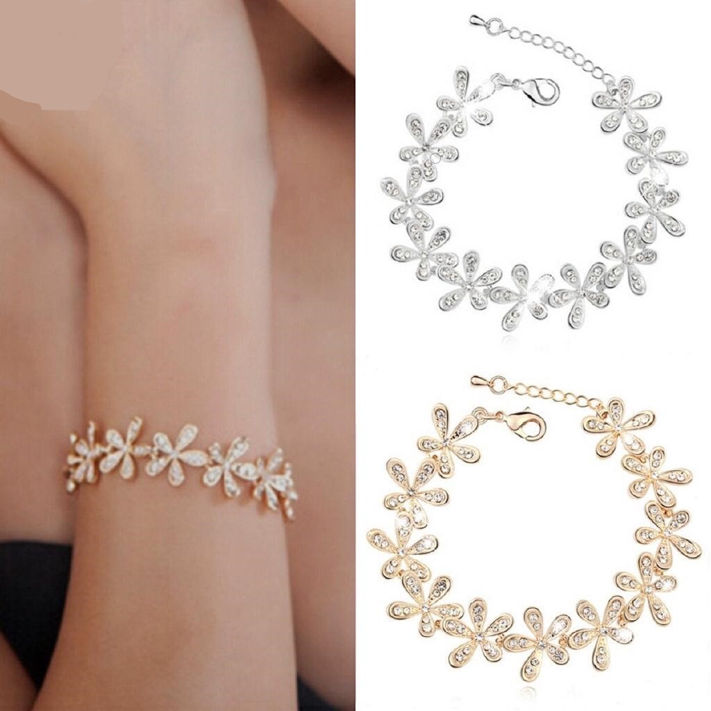 Grosir - G551 Gelang Vintage Motif Snowflake / Hiasan Kristal Berlian Wanita / Gelang Bangle