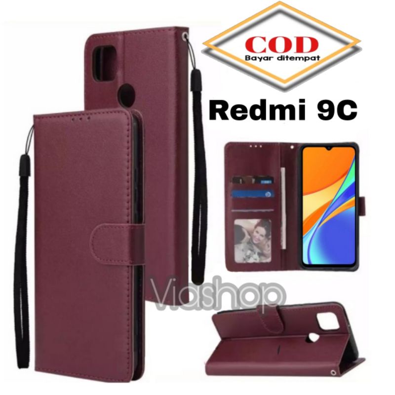 SARUNG DOMPET HP XIAOMI REDMI 9C FLIP COVER CASE LEATHER FOR XIAOMI REDMI 9C