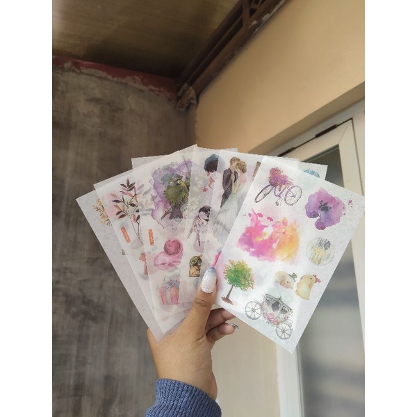 

[Canaya] Sticker Sheet Cute Watercolour Nature Series || Sticker Kisscut Kertas || bujo || Deco || Aesthetic || Journal || Dekorasi