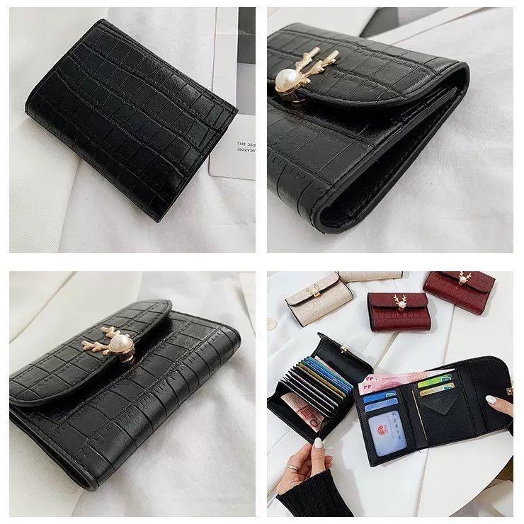 Dompet Wanita Import Fashion Korea - Dompet Wanita Kecil Kulit PU Croco - Dompet Korea - Dompet Lipat Wanita Import Fashion - Dompet Fashion Wanita [PD14]