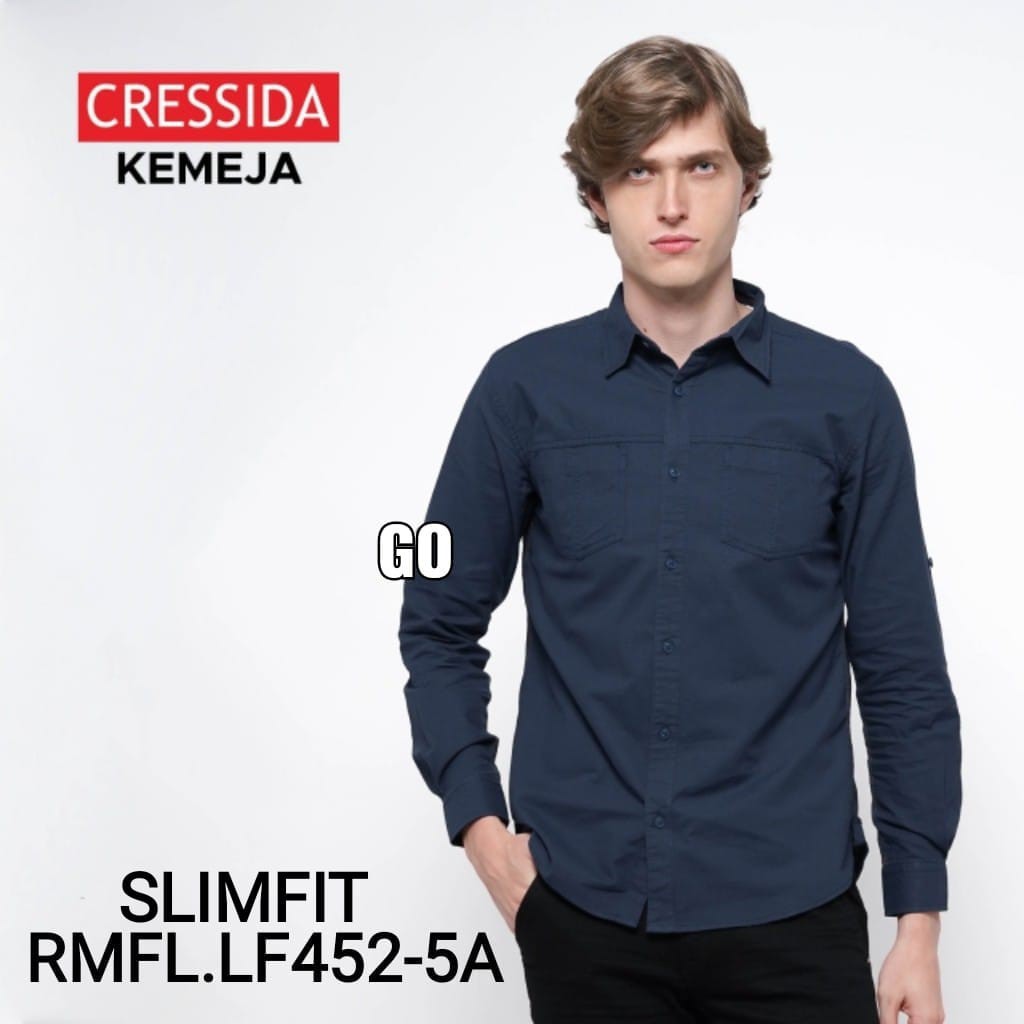 gos CRESSIDA KEMEJA PRIA SLIMFIT Kemeja Casual Kemeja Lengan Panjang