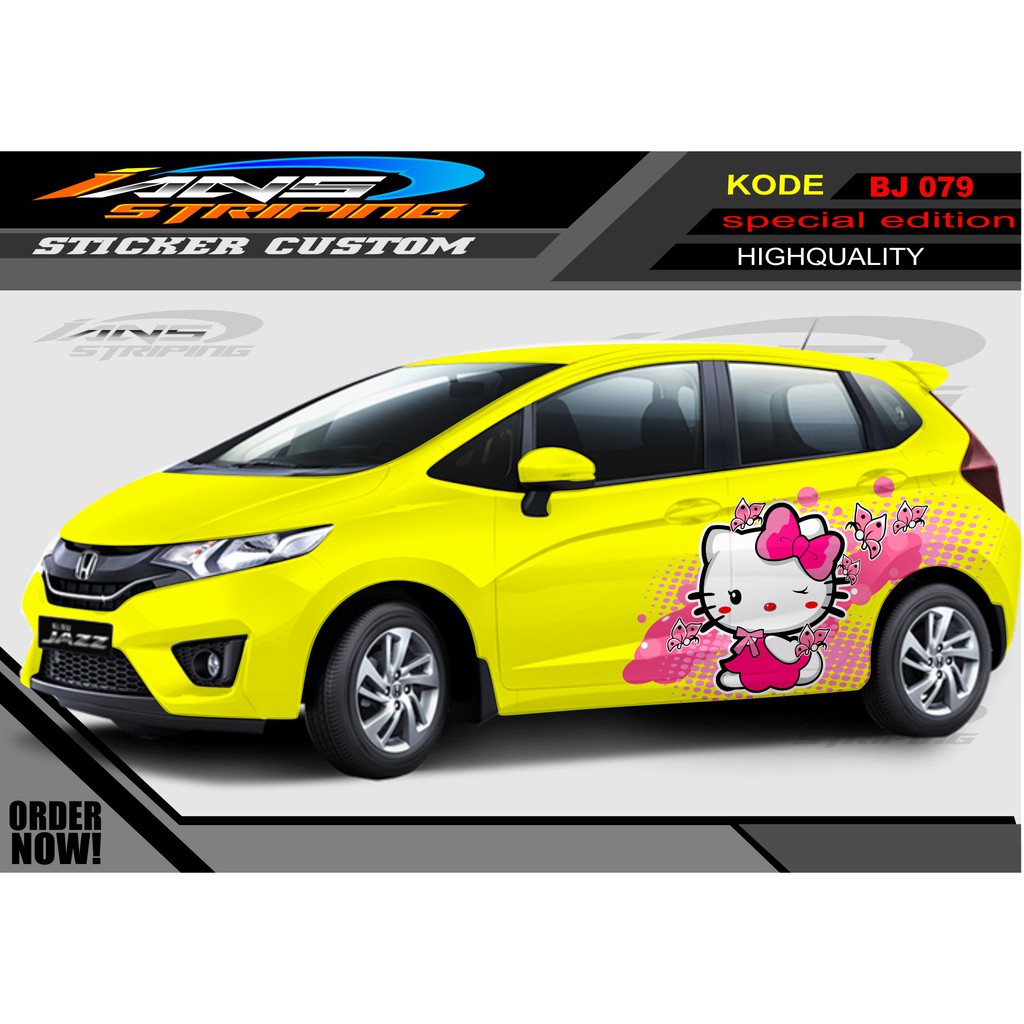 VARIASI STIKER HONDA JAZZ HELLO KITTY / STIKER MOBIL HELLO KITTY / STIKER MOBIL