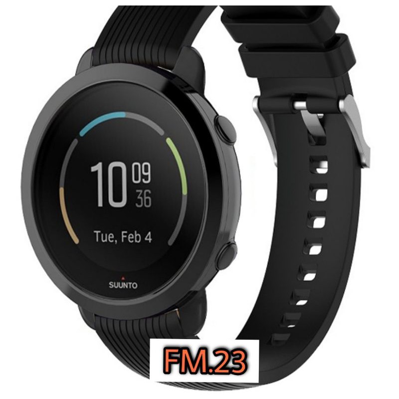 STRAP TALI JAM TANGAN VERTICAL LURUS RUBBER SILIKON WATCH BAND SUUNTO 3 FITNESS FITNES ACC JAM