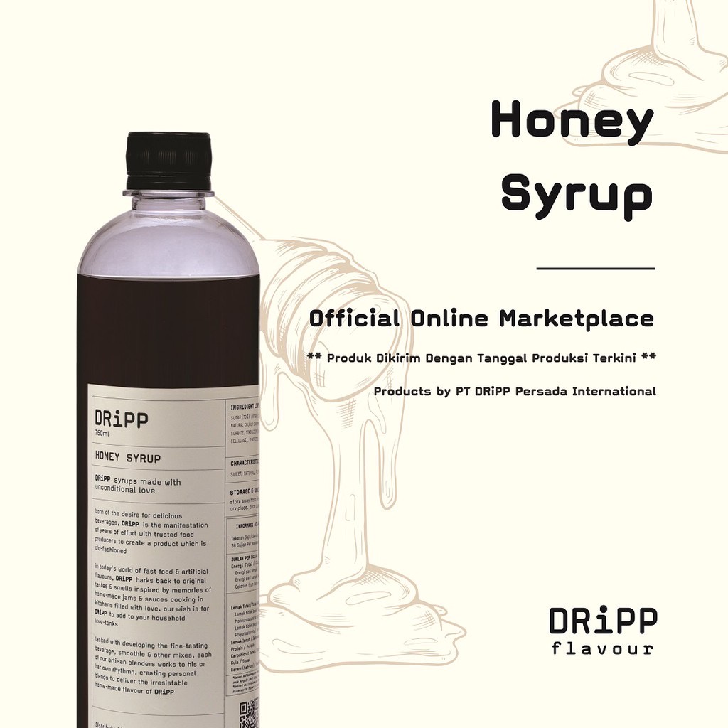 

DRiPP Honey Syrup - Sirup Perisa Minuman Rasa Madu untuk HORECA