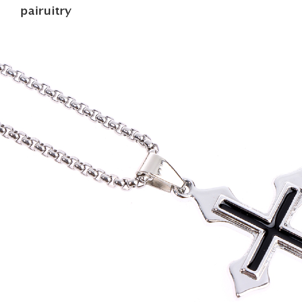 Kalung Liontin Salib Yesus Bahan Titanium Steel Gaya Hip Hop