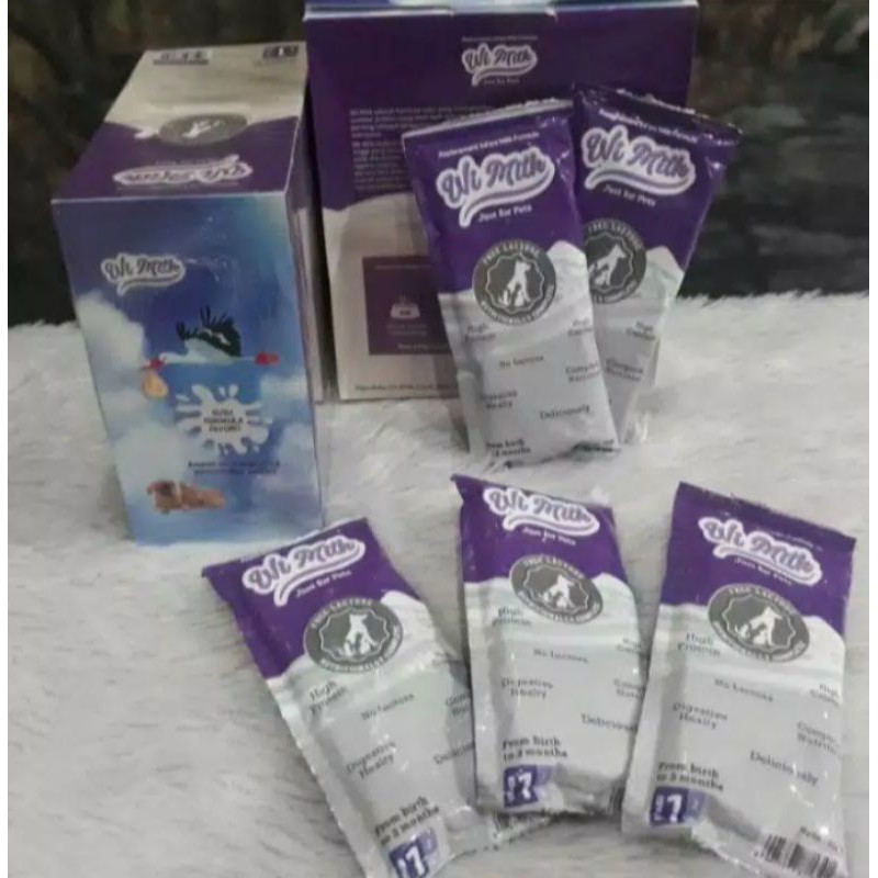 (1box isi 10sachet) susu wi milk untuk kucing dan anjing kitten dan puppy