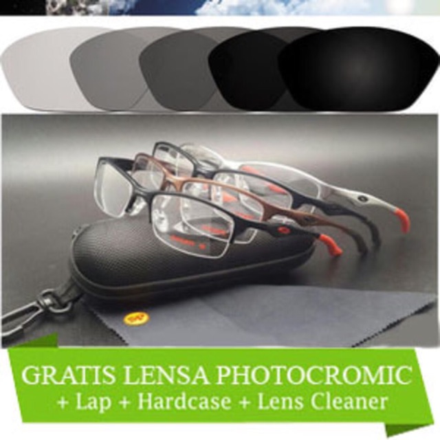 Frame Kacamata Minus Pria Photocromic Sporty Matte Half Titanium