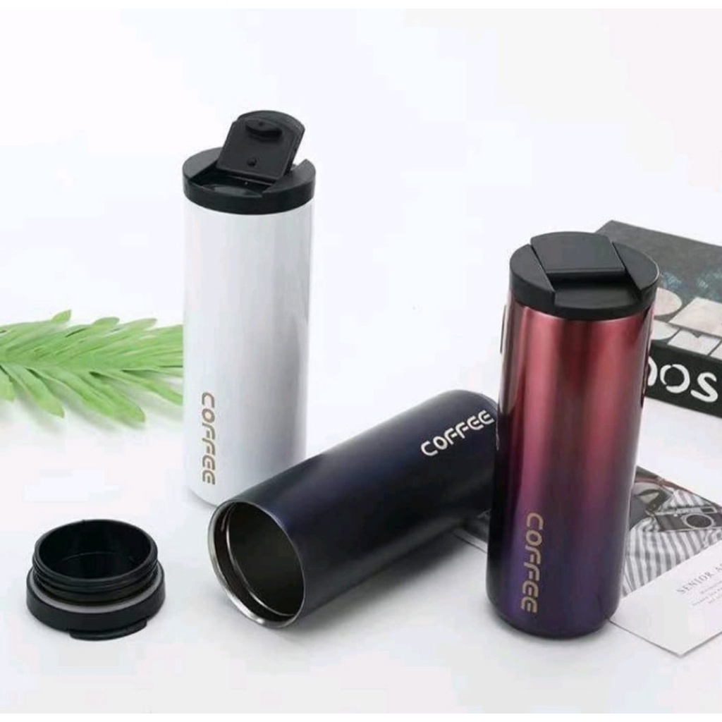 Termos Tumbler Coffee 500ML Design Terbaru Kekinian Mug Botol minum Stainless Steel-Termos Kopi Tahan Lama Vacum Tumbler Coffe Mug High Quality-Thermos Mini Viral Berkualitas Untuk Penyimpanan AirPanas Dan Dingin Tahan 24jam