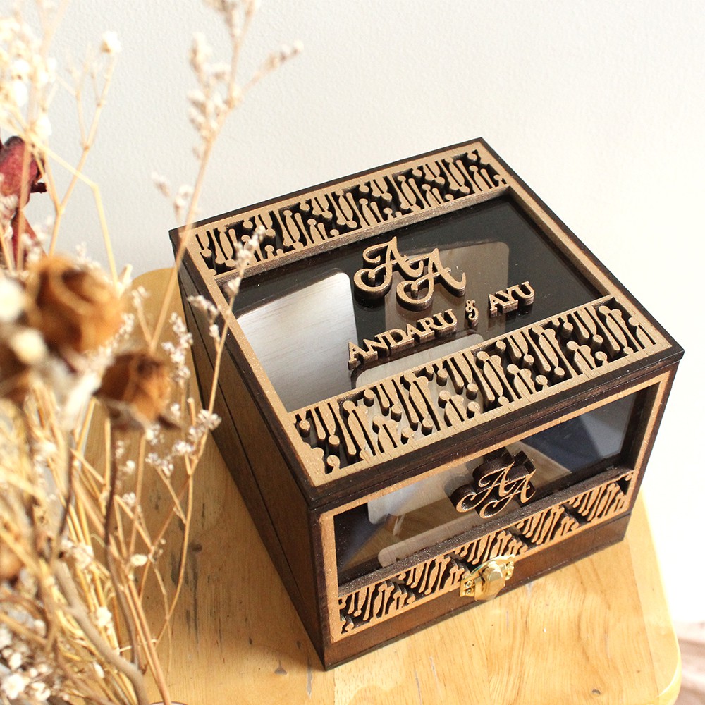 Jewelry Box Rustic - Kotak Perhiasan Kayu Rustic - Kotak Mahar