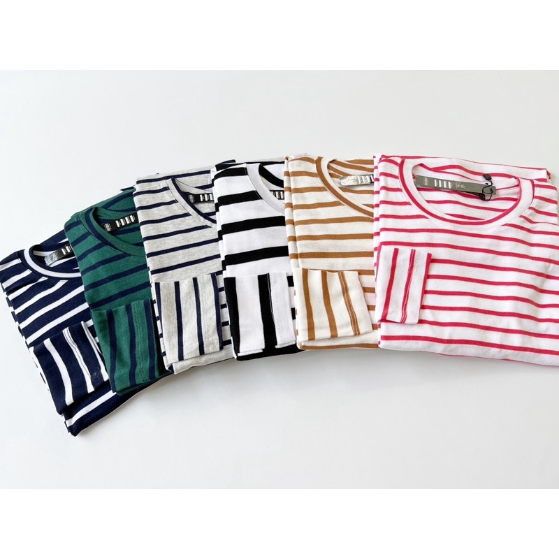 READYBASIC - BAJU KAOS LENGAN PANJANG BAHAN RIBB HALUS -STRIPE TEE 5 COLORS