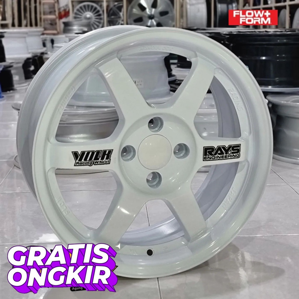 velg Flowforming TE37 ring 16x7  Pcd.4x100 Et 42 velg mobil racing TE37 untuk jazz.yaris.mobilio,bri