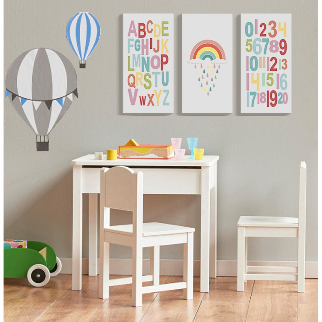 Hiasan Dinding Kamar Anak Wall Decor Poster Edukasi ABC Untuk Belajar Berhitung