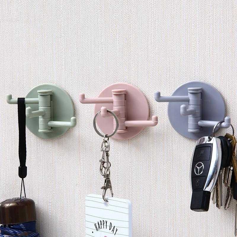 LionMoon Gantungan Kunci 3 Hook Wall Hanger Adhesive 1PCS - GT12A ( Al-Yusi )