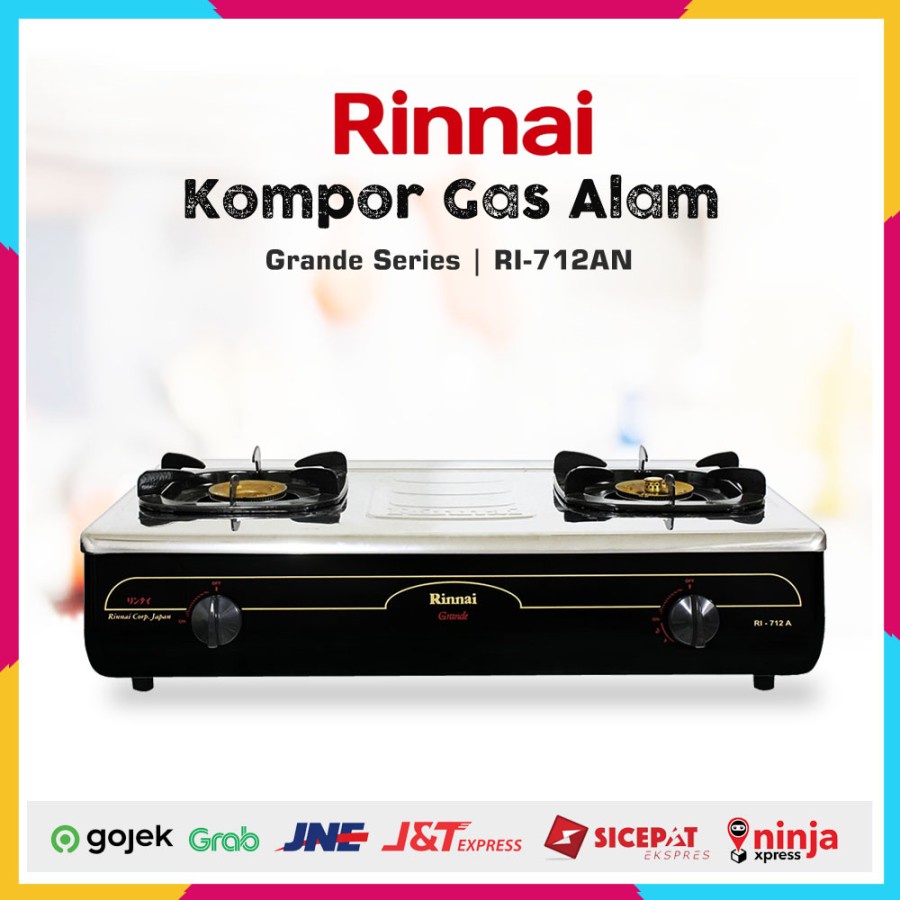 Rinnai Kompor Gas 2 Tungku RI 712 A N KHUSUS GAS ALAM Gas Stove