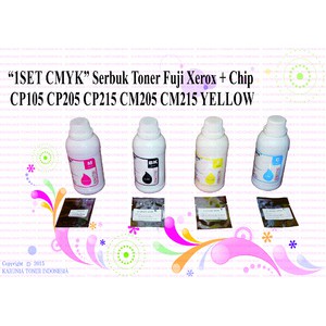 1SET CMYK Serbuk Toner Fuji xerox CP105 CP205 CP215 CM205 CM215