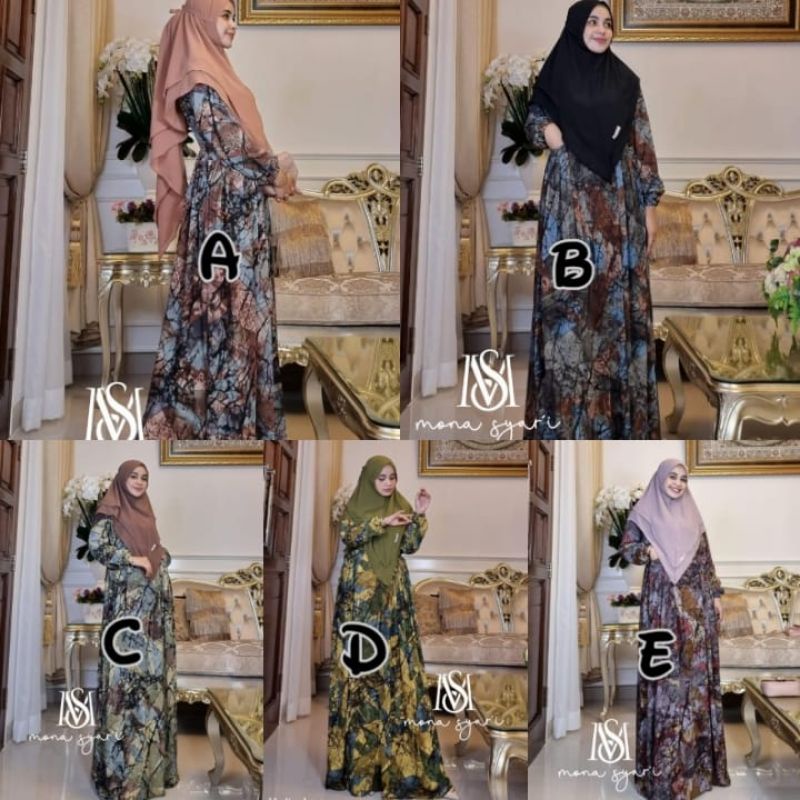 Khalisa one set bergo vol 5 ori mona syari by me