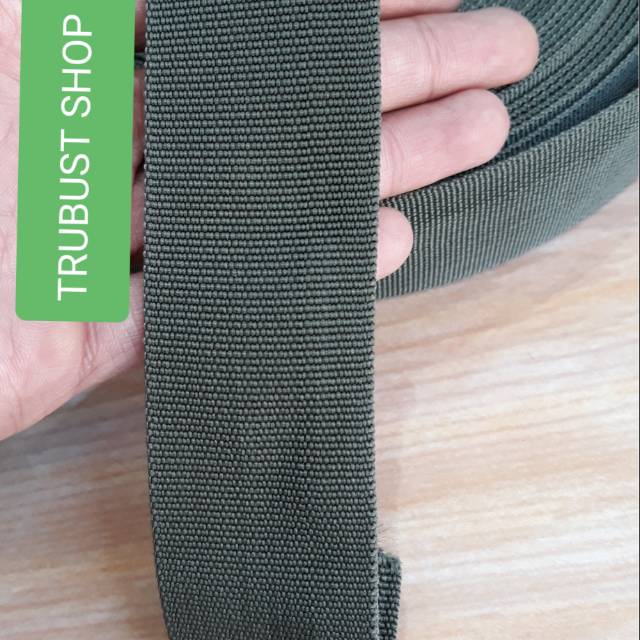 Tali webbing bisban 3,8cm hijau army jual ecer meteran