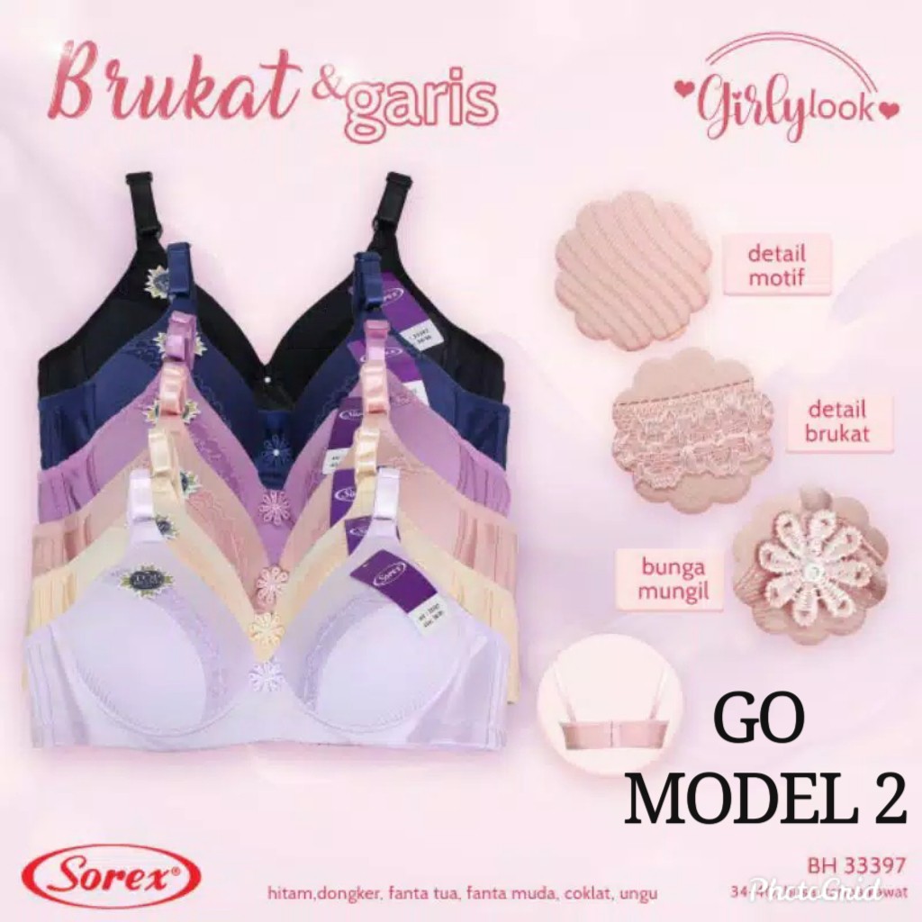 gof Sorex Bra Tanpa Kawat Busa BH Ukuran 34 - 40