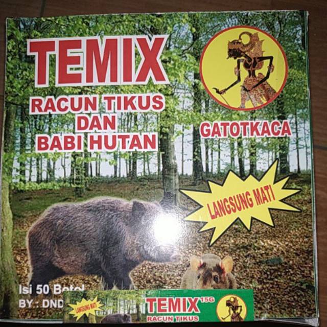 TEMIX Racun Tikus &amp; Babi Hutan Botol Plastik (isi 50pcs)Gatotkaca