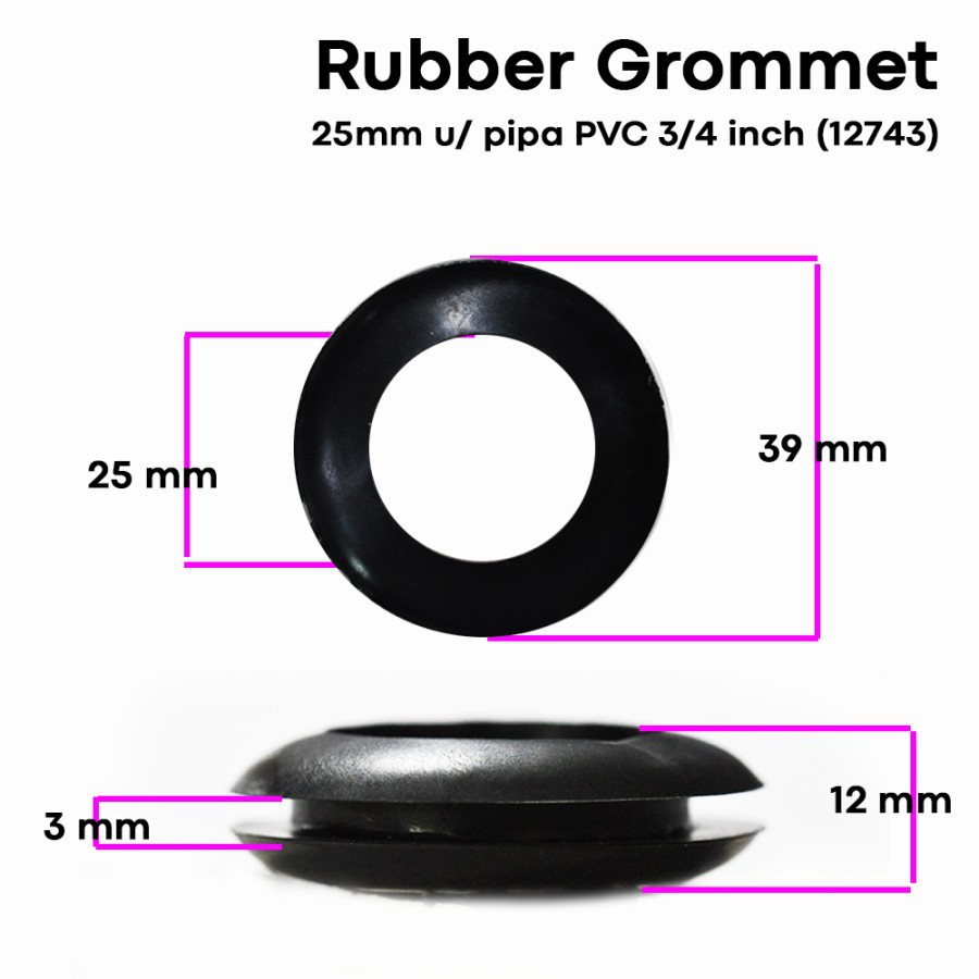 Jual Jirifarm Grommet Rubber Grommet Sekat Karet Mm U Pipa Pvc Shopee Indonesia