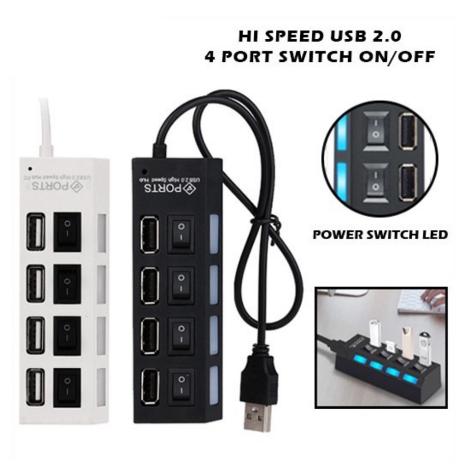 Trend-Universal USB Hub 4 Port USB 2.0 ON/OFF (saklar) Plus LED