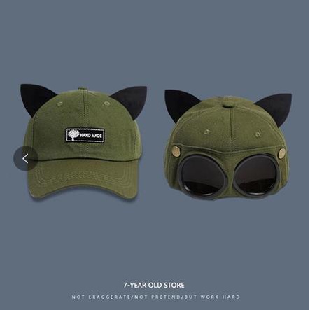 Topi baseball Desain Telinga Kucing Gaya Korea Untuk Pria Dan wanita