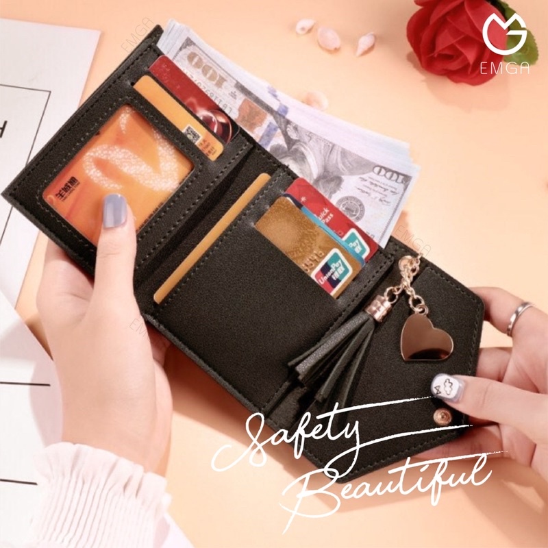Emga Ava Wallet Dompet Wanita Lipat Mini Elegan Kulit Korea-3