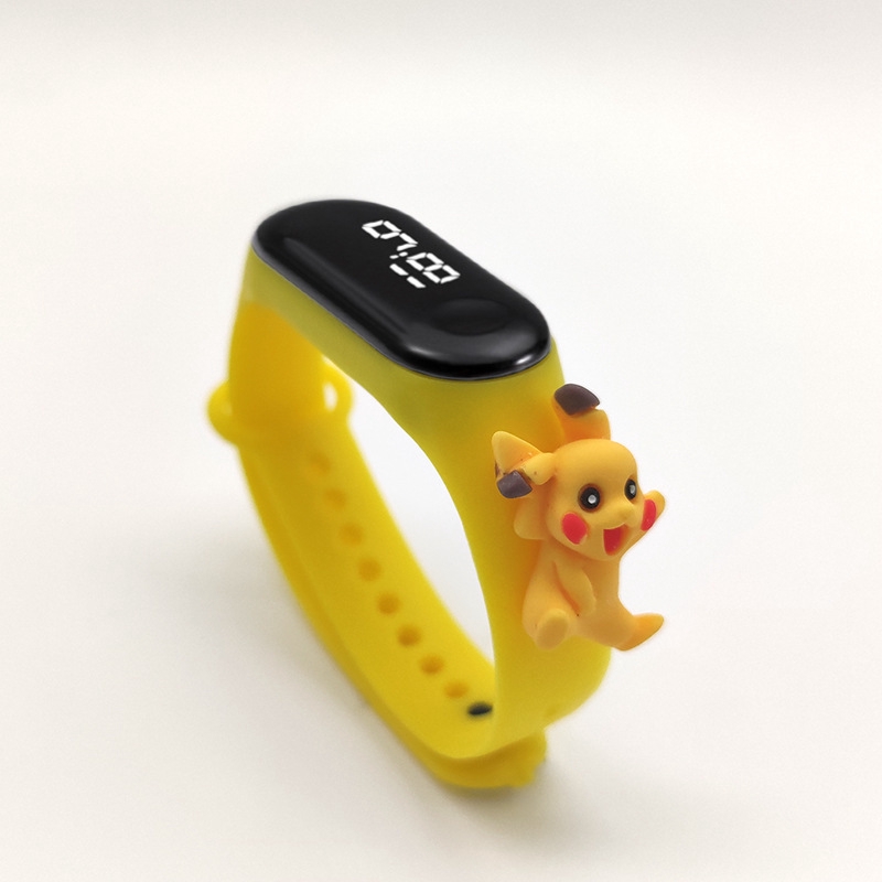 Fygalery J176 Jam Tangan Anak Elektronik Led Motif Kartun Tahan Air Termurah-Pikachu