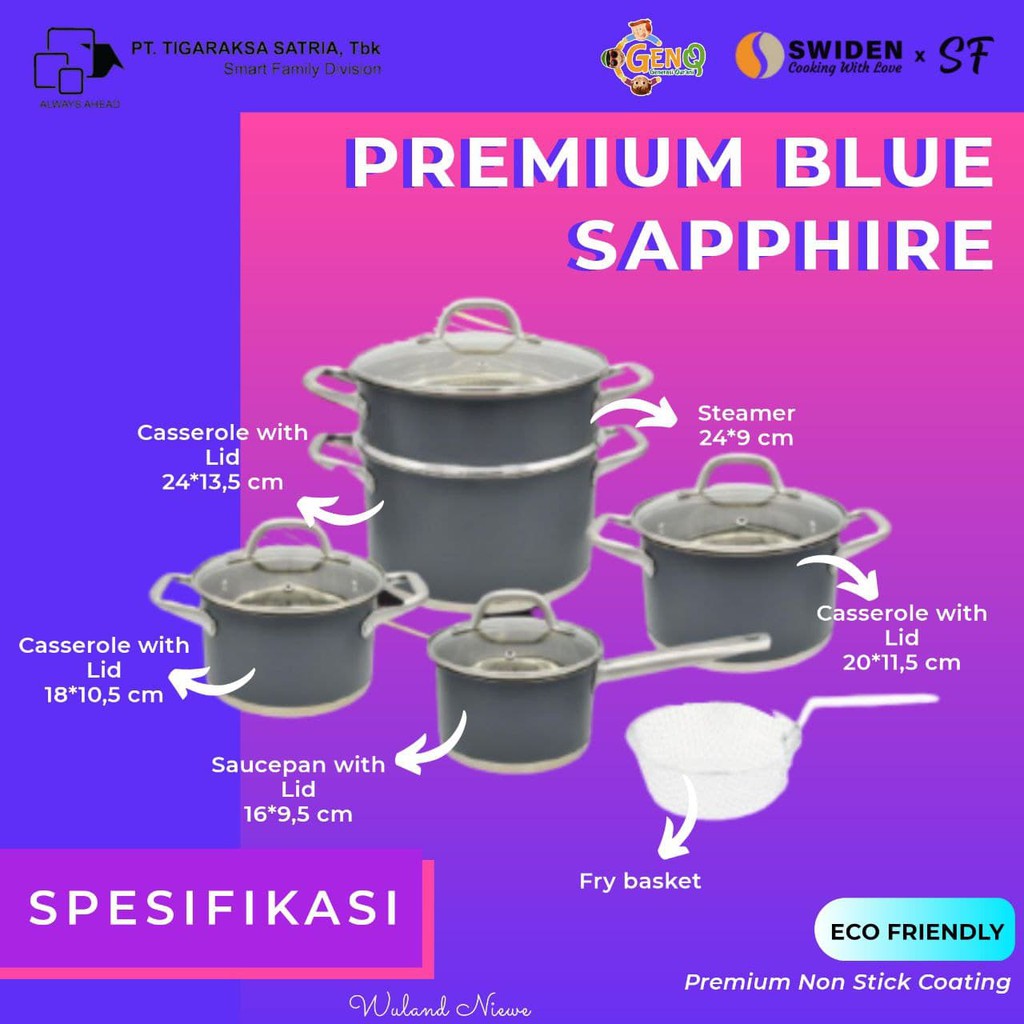 Panci Set - Swiden Premium Blue Saphire