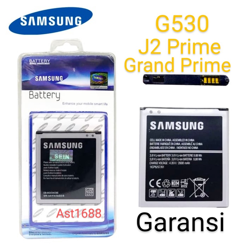 Baterai Samsung Galaxy J2Prime / J3 / J5 / J3 2016 / J5 2015 / G530 / Grand Prime Batre Tipe EB-BG530CBE Model Original