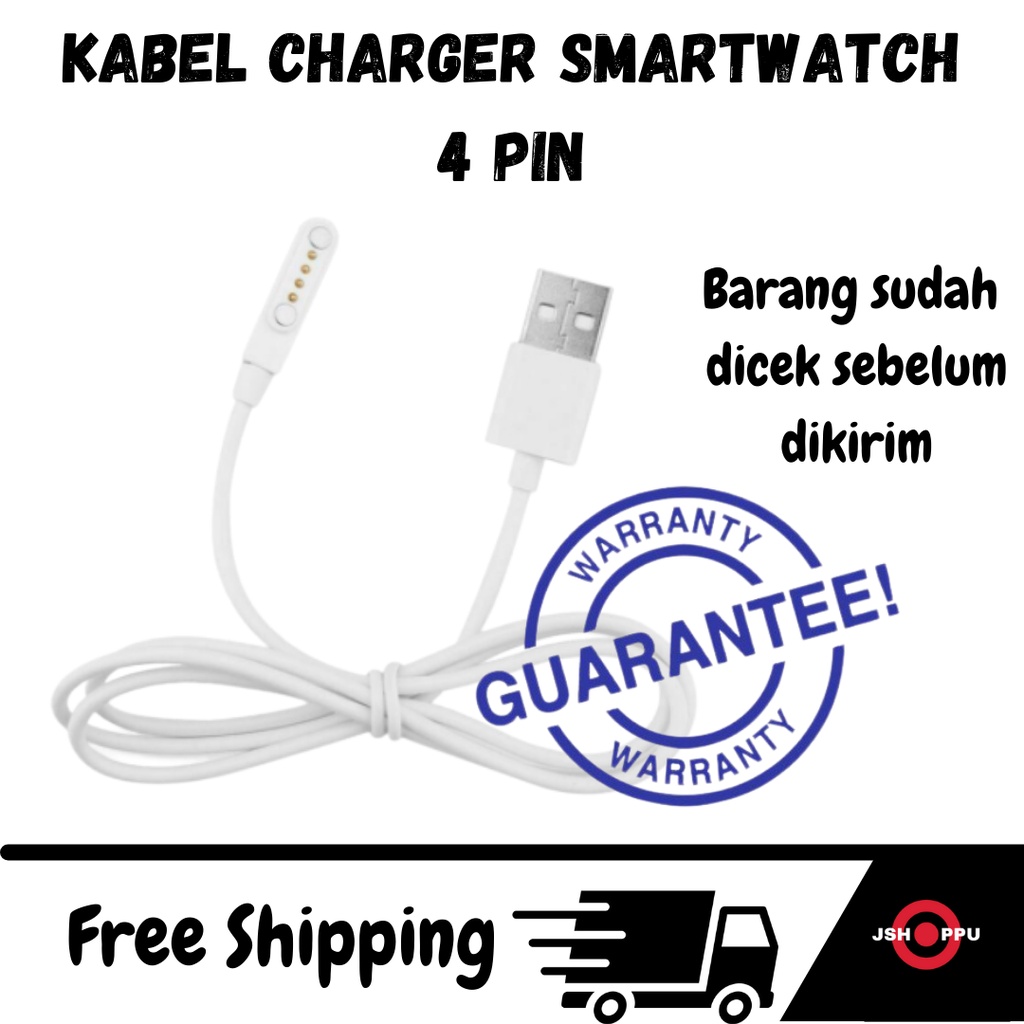 Kabel Charger Smartwatch Magnetik 4 Pin 4Pin Universal KW18 / KW88 / K88H / GT88 / GT68 / KW08 / KW18 / KW 98 / KW 99/ FS08 / GV68 / KW06