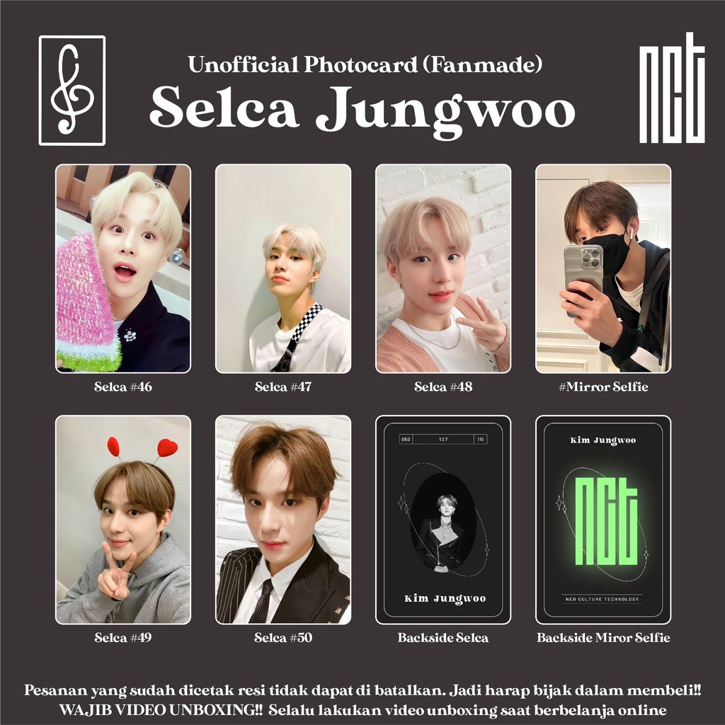 [SELCA NCT] PHOTOCARD JUNGWOO MIRROR SELFIE FANMADE