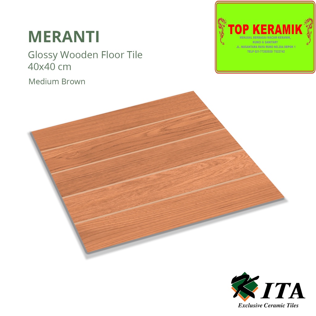 Keramik Lantai Kita 40x40 Meranti Med Brown Kw 1