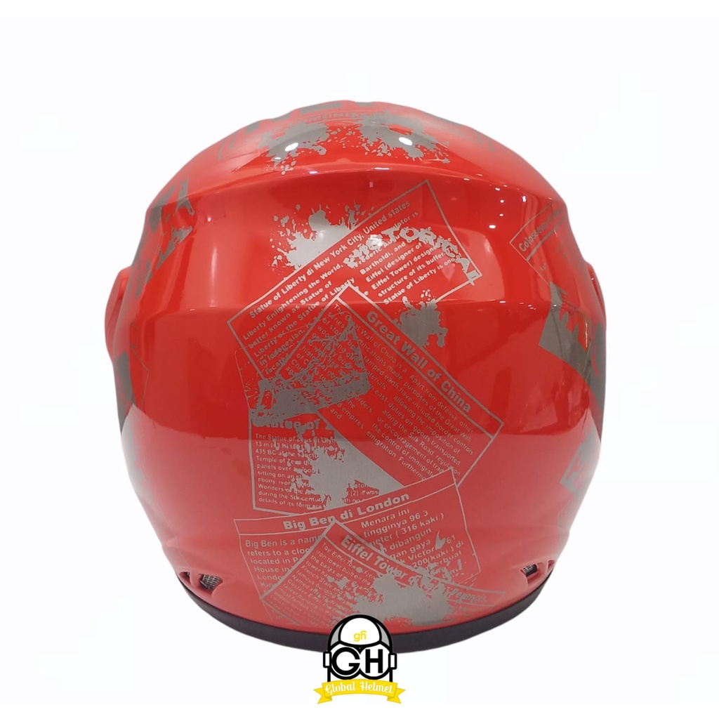 HELM EVOLUTION NEWS RED HALF FACE MODEL GM EVO