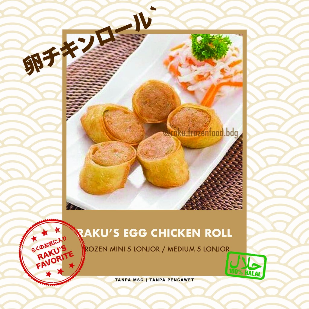 

EGG CHICKEN ROLL isi 3lonjor Raku Frozen Food Makanan Beku Tinggal Goreng Tanpa Pengawet